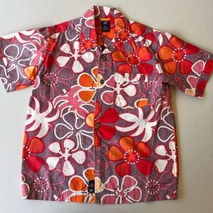 Gap boys multi color floral button up size S (6-7)